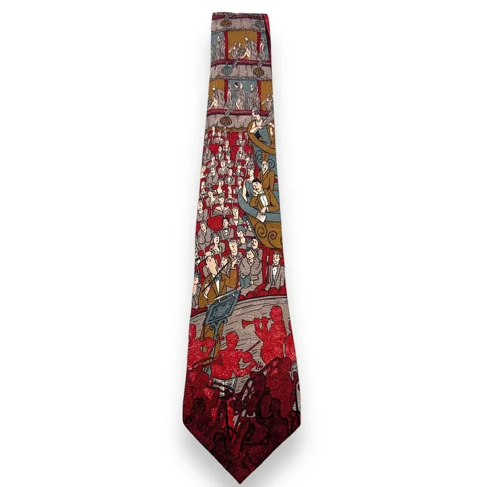 Tutto Matto Mens 100% Silk‎ Dress Tie Made in Italy Symphonic Print 59